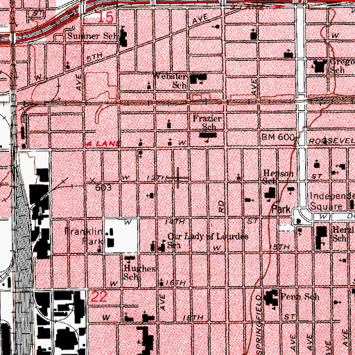 Topographic Map of Greater Jerusalem Missionary Baptist Church, IL