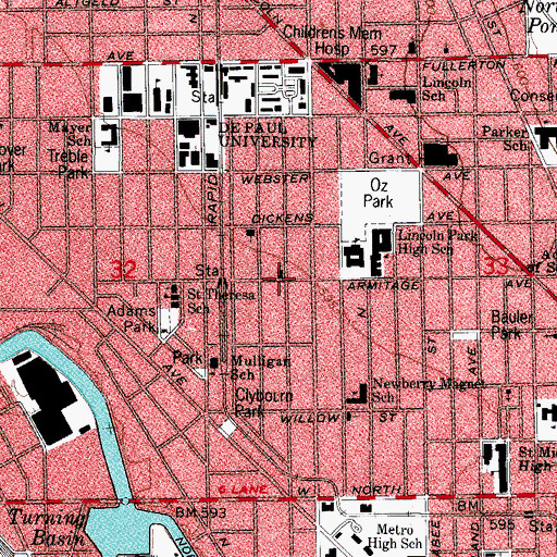 Topographic Map of Greater Little Rock Missionary Baptist Church, IL