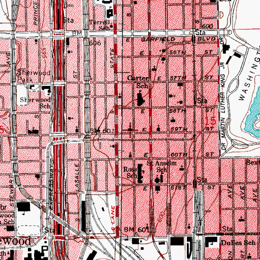 Topographic Map of Greater Metropolitan Baptist Church, IL