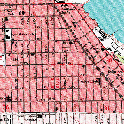 Topographic Map of Greater Monumental Missionary Baptist Church, IL