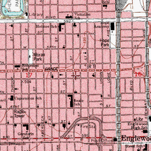 Topographic Map of Greater Mount Herman Baptist Church, IL