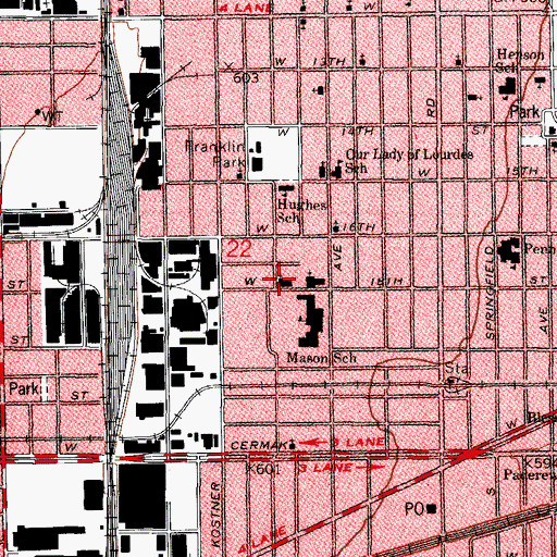 Topographic Map of Greater Mount Pleasant Missionary Baptist Church, IL