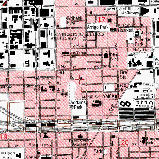 Topographic Map of Greater Mount Sinai Baptist Church, IL