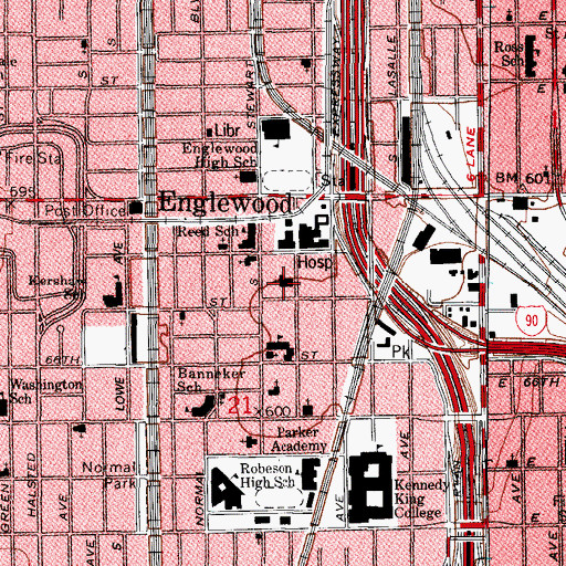 Topographic Map of Greater Mount Vernon Baptist Church, IL