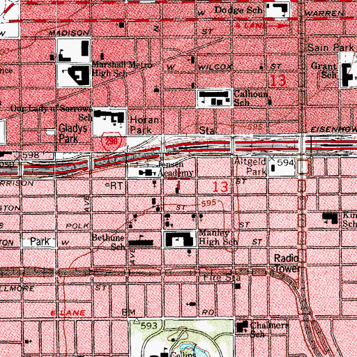 Topographic Map of Greater Mount Zion Baptist Church, IL