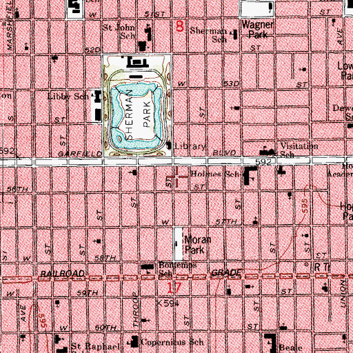 Topographic Map of Greater New Mount Zion Missionary Baptist Church, IL