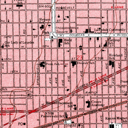 Topographic Map of Greater Progressive Missionary Baptist Church, IL