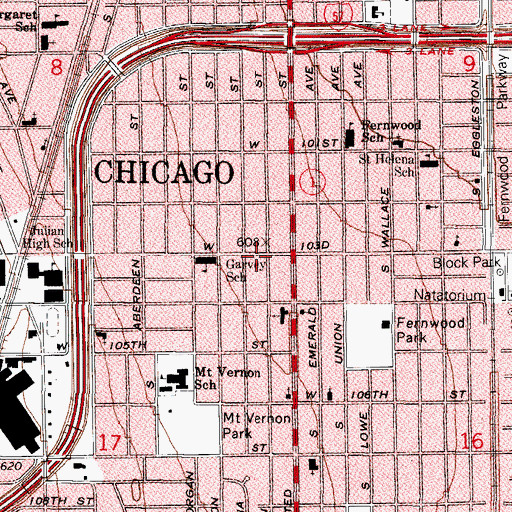 Topographic Map of Greater Saint Paul Missionary Baptist Church, IL