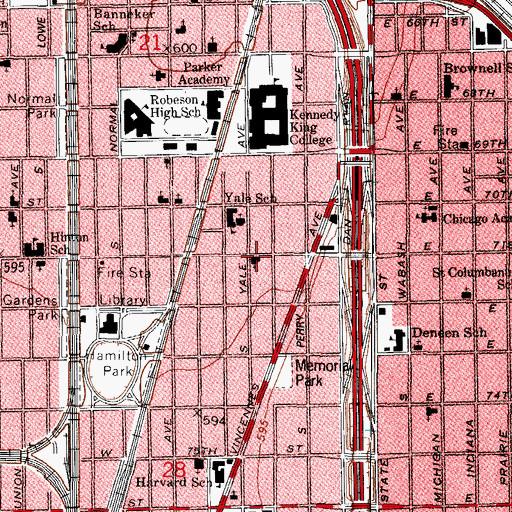 Topographic Map of Greater Salem Baptist Church, IL