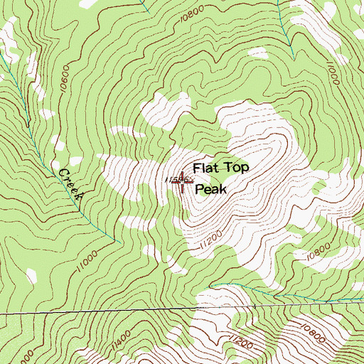 Topographic Map of Flat Top Peak, CO