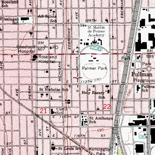 Topographic Map of Greater Tabernacle Missionary Baptist Church, IL