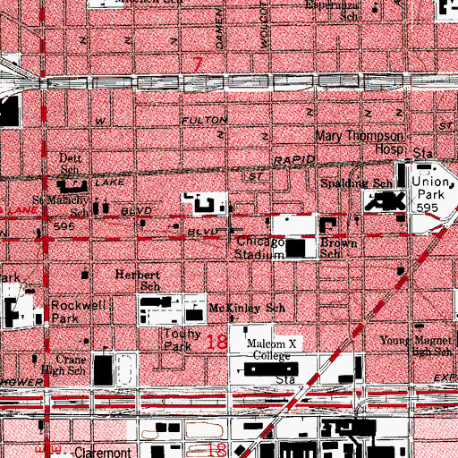 Topographic Map of Greater Union Baptist Church, IL