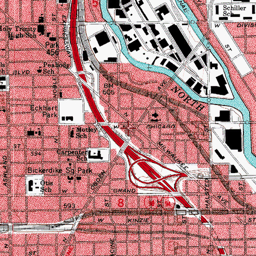 Topographic Map of Greater Zion Hill Baptist Church, IL