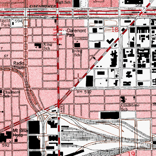 Topographic Map of Holy Cross Baptist Church, IL