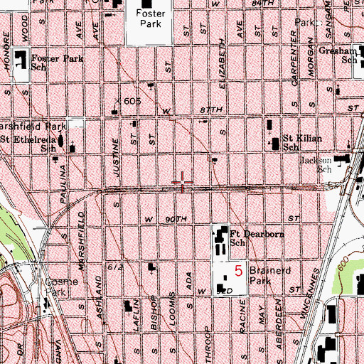 Topographic Map of Holy Cross Missionary Baptist Church, IL