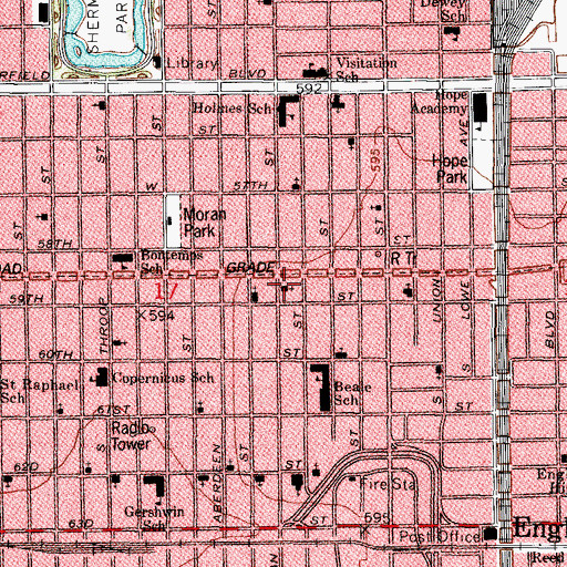 Topographic Map of Holy Rock Missionary Baptist Church, IL