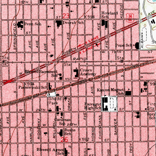 Topographic Map of Holy Star Light Missionary Baptist Church, IL
