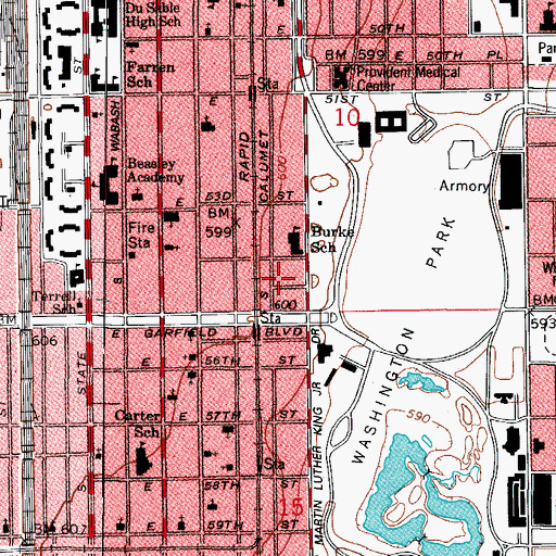 Topographic Map of Holy Trinity Missionary Baptist Church, IL
