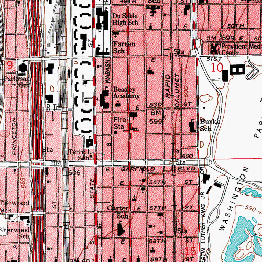 Topographic Map of Hopeful Missionary Baptist Church, IL