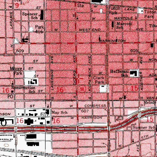 Topographic Map of Isaiah Mission Baptist Church, IL