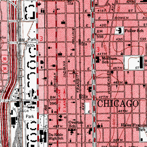 Topographic Map of Israelite Baptist Church, IL