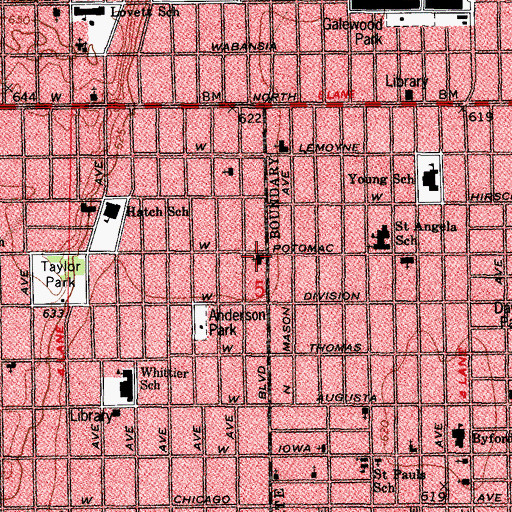 Topographic Map of Judson Baptist Church, IL