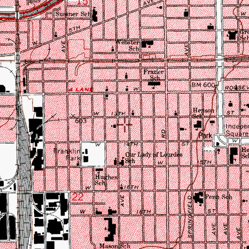 Topographic Map of Kedvale New Mount Zion Baptist Church, IL