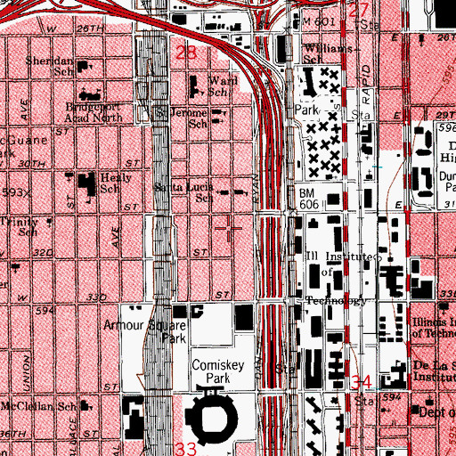 Topographic Map of Liberty Union Baptist Church, IL