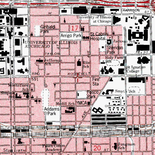Topographic Map of Life Line Baptist Church, IL