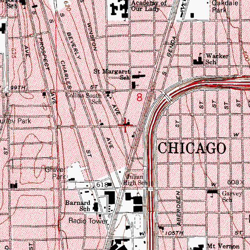 Topographic Map of Little Zion Baptist Church, IL