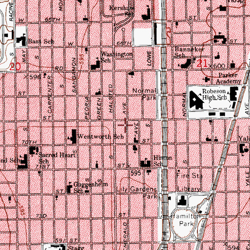 Topographic Map of Miracle Center Baptist Church, IL