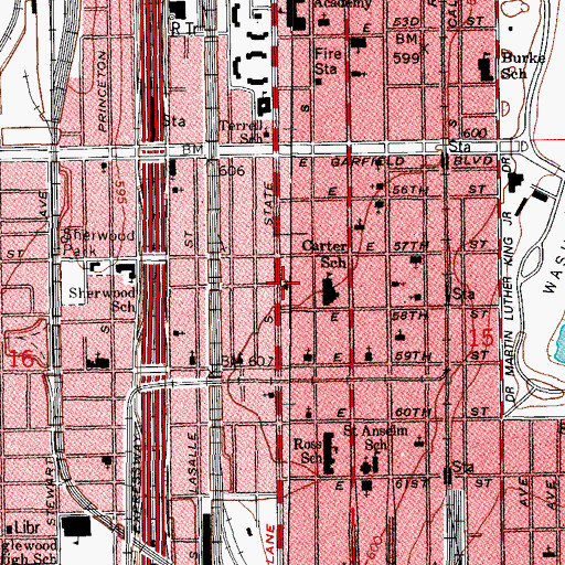 Topographic Map of Moses Temple Missionary Baptist Church, IL