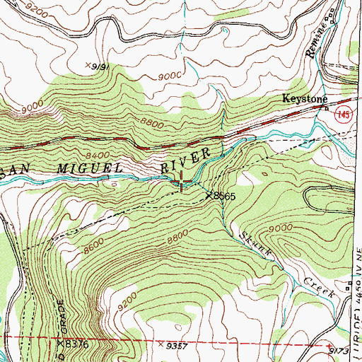 Topographic Map of Skunk Creek, CO