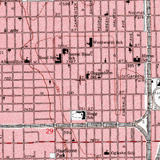 Topographic Map of Mount Hebron Baptist Church, IL