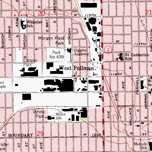 Topographic Map of Mount Zion Baptist Church, IL