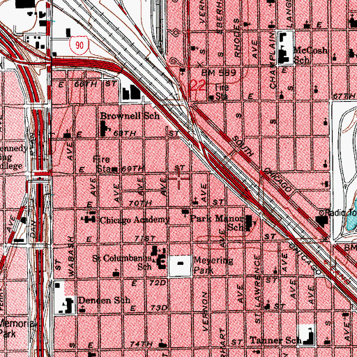 Topographic Map of Prayer Band General Assembly, IL