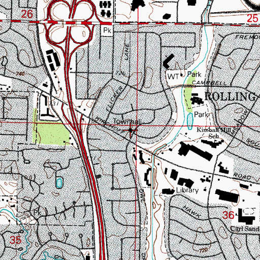 Topographic Map of Palatine Townhall, IL
