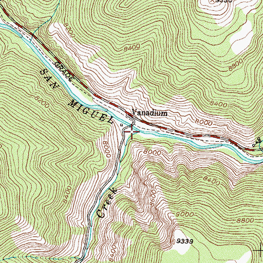 Topographic Map of Big Bear Creek, CO