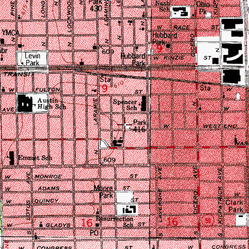 Topographic Map of Park 416, IL