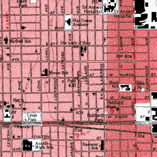 Topographic Map of Park 430, IL