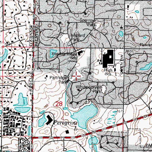 Topographic Map of Patridge Park, IL