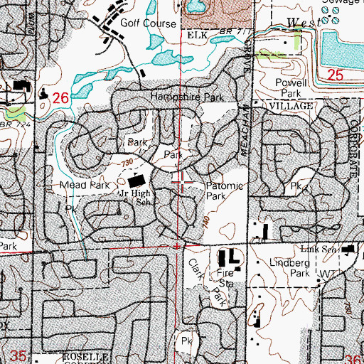 Topographic Map of Patomic Park, IL