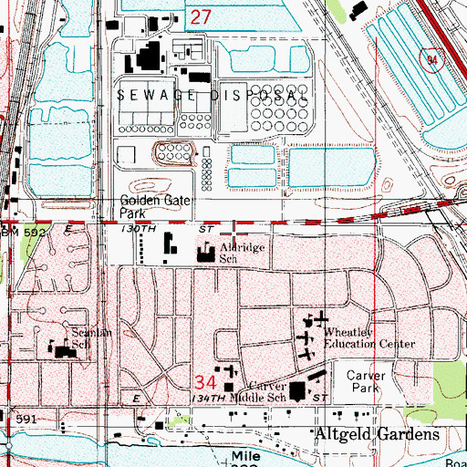 Topographic Map of Philip Murray Homes, IL
