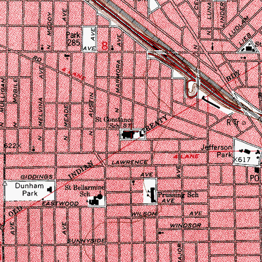 Topographic Map of Saint Constance School, IL