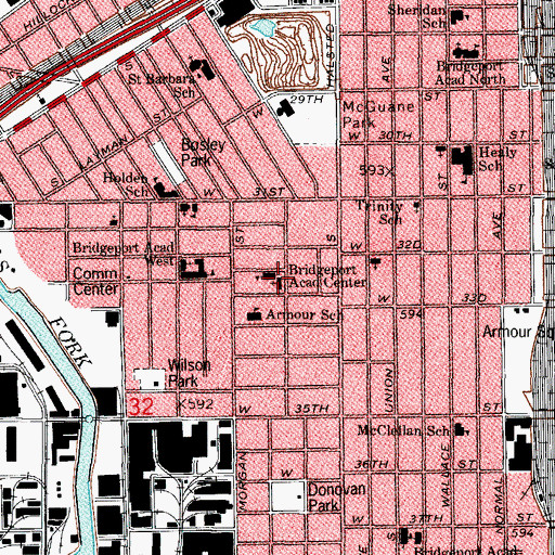 Topographic Map of Saint Georges Church, IL