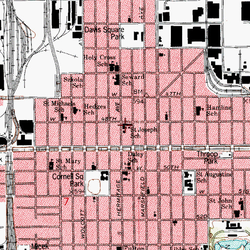 Topographic Map of Saint Josephs Catholic Church, IL