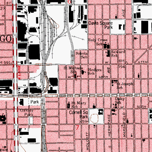 Topographic Map of Saint Michael the Archangel Catholic Church, IL