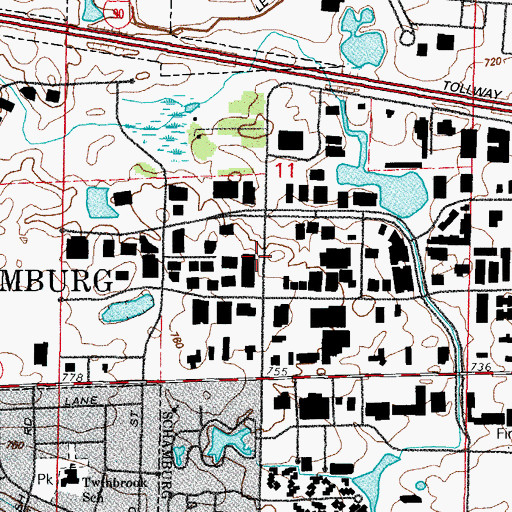 Topographic Map of School Number 52 (historical), IL