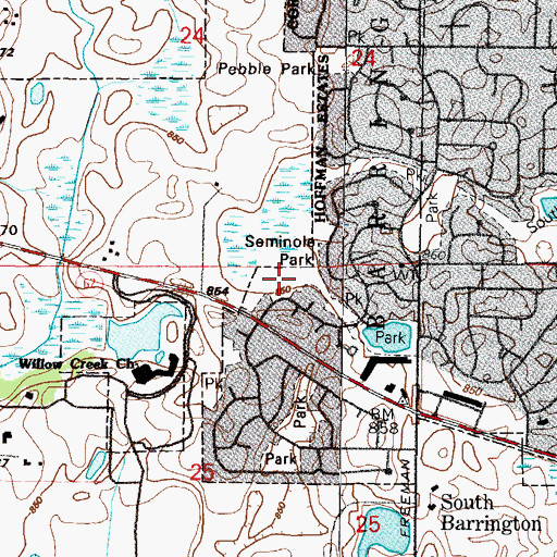 Topographic Map of Seminole Park, IL