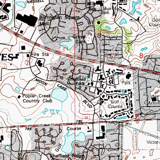 Topographic Map of Sheffield Park, IL